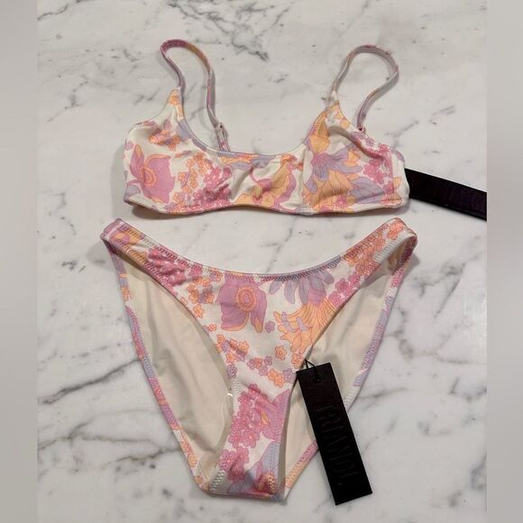 TRIANGL MACI NORMAL SHERBET FLORAL SET NO BAG NEW WITH TAGS - Picture 1 of 4